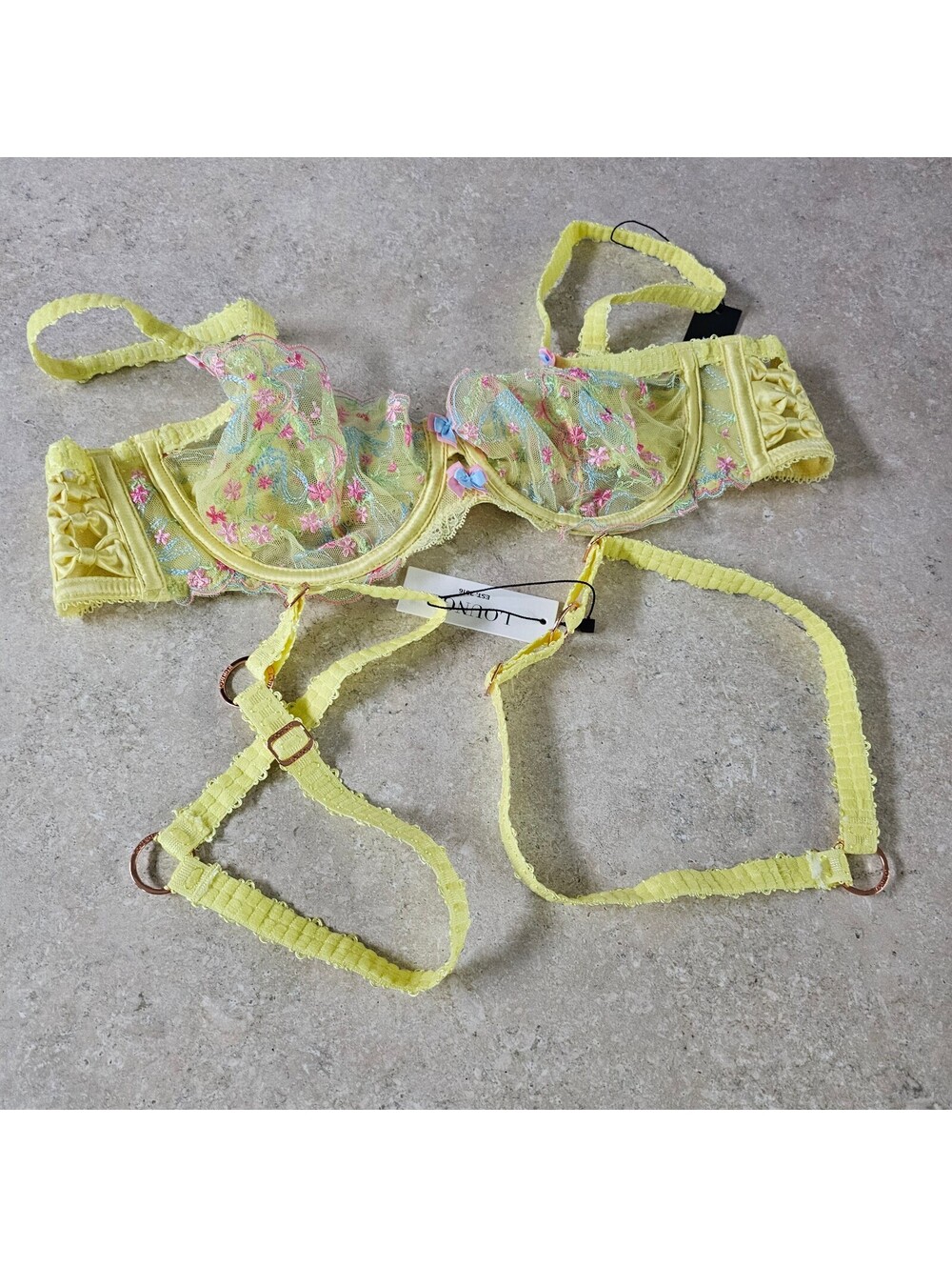 Lounge Illianna Yellow Floral Embroidered Bra 36C